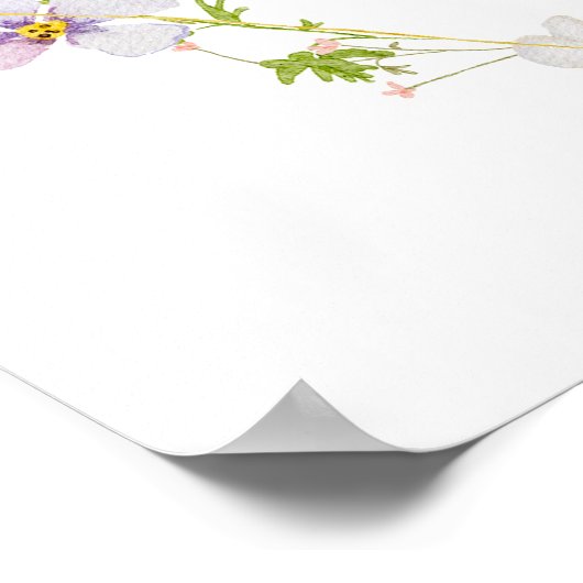 Roze Wildflower Bow Baby shower Welkomstbord Poster (Hoek)