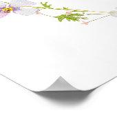 Roze Wildflower Bow Verjaardag Meisje Welkomstbord Poster (Hoek)