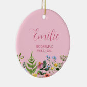 Roze Wildflower Bruidsmeisje Keramisch Ornament (Rechts)