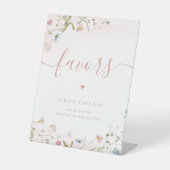 Roze Wildflower bruiloft gunsten neem er een Reclamebord Met Voetstuk (Voorkant)