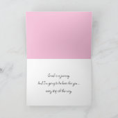 Roze Wildflower Daisies Sympathie Kaart (Binnen)