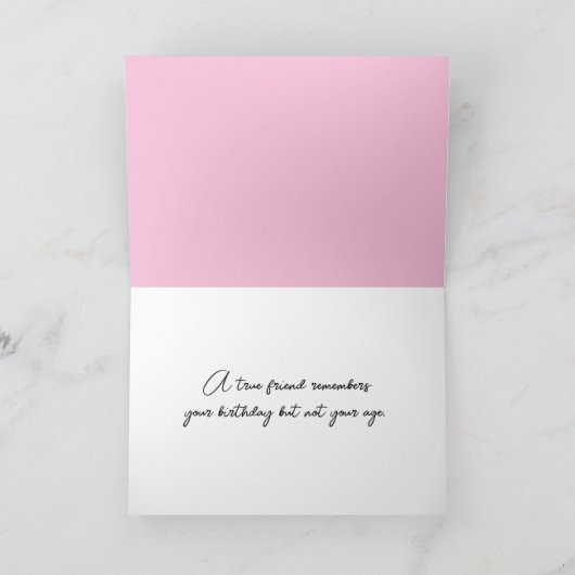 Roze Wildflower Daisies Verjaardag Kaart (Binnen)