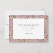 Roze Wildflower Dank u kaarten (Achterkant)