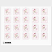 Roze Wildflower Dingen Binnen Vierkante Sticke Vierkante Sticker (Vel)
