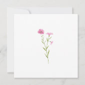 Roze Wildflower Doop Kaart Goud Lettertype (Achterkant)
