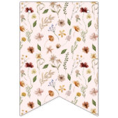 Roze Wildflower First Birthday Garden Bunting Flag Vlaggetjes (Tweede vlag)