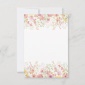 Roze Wildflower Floral Wedding RSVP Kaartje (Achterkant)