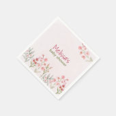 Roze Wildflower Garden Baby shower servetten (Hoek)