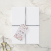 Roze Wildflower Garden Verjaardag Cadeaulabel (Met Touw)