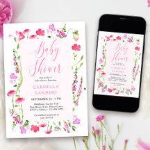 Roze Wildflower Girl Baby shower Dainty Floral IV