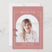 Roze Wildflower Girls High School Afstuderen (Voorkant)