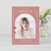 Roze Wildflower Girls High School Afstuderen (Staand voorkant)