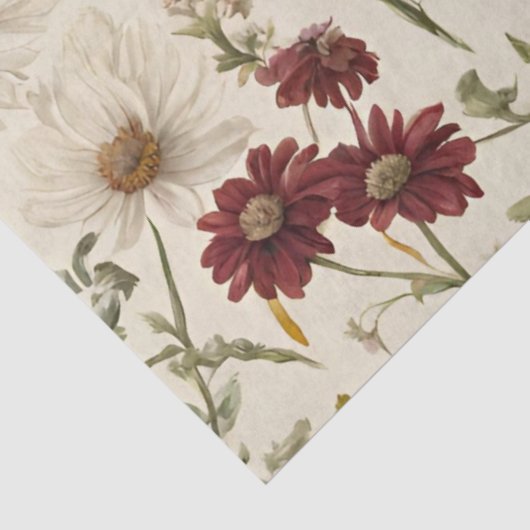  Roze Wildflower Greenery Decoupage Tissuepapier (Detail)