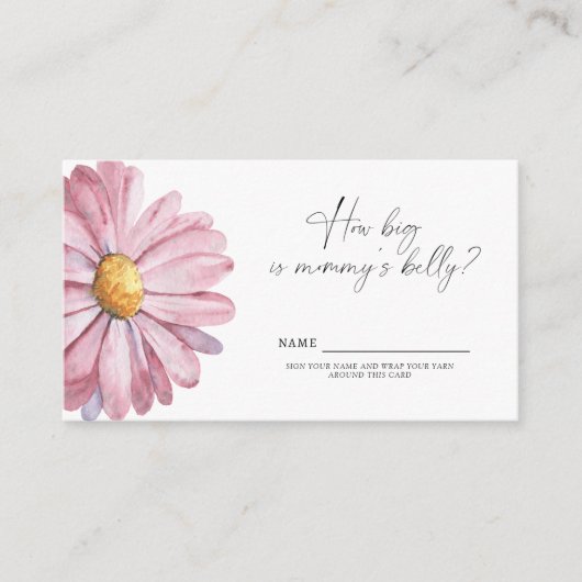 Roze Wildflower Hoe groot is het buikspel van mama Informatiekaartje (Voorkant)