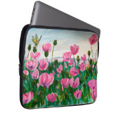 Roze Wildflower Laptop Sleeve (Voorkant Rechts)