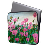 Roze Wildflower Laptop Sleeve (Voorkant Links)