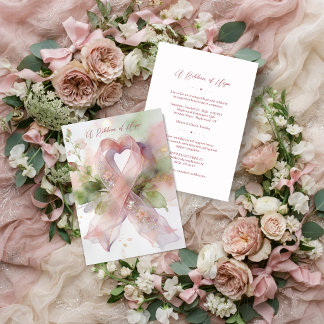 Roze Wildflower Lint Borstkanker TMF26 Kaart