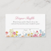 Roze Wildflower Luier Raffle Ticket Informatiekaartje (Voorkant)