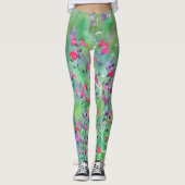 Roze Wildflower Meadow Art Leggings (Voorkant)