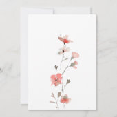 Roze Wildflower Meisje Baby shower Kaart (Achterkant)