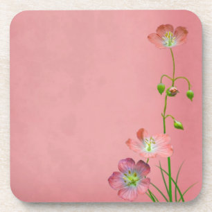 Roze Wildflower op Bourgondië Bier Onderzetter
