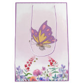 Roze Wildflower Ozful Vlinder en Bijen Medium Cadeauzakje (Achterkant)