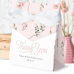 Roze Wildflower patroon elegante Baby Meisje Douch Bedankdoosjes