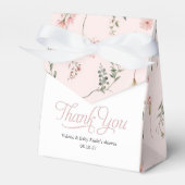 Roze Wildflower patroon elegante Baby Meisje Douch Bedankdoosjes (Voorkant Zijde)