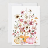 Roze Wildflower Pompoen Baby shower Kaart (Achterkant)