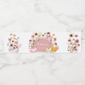 Roze Wildflower Pompoen Baby shower Waterfles Etiket (Enkel label)