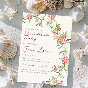 Roze Wildflower Roos Spring Bachelorette Party Kaart