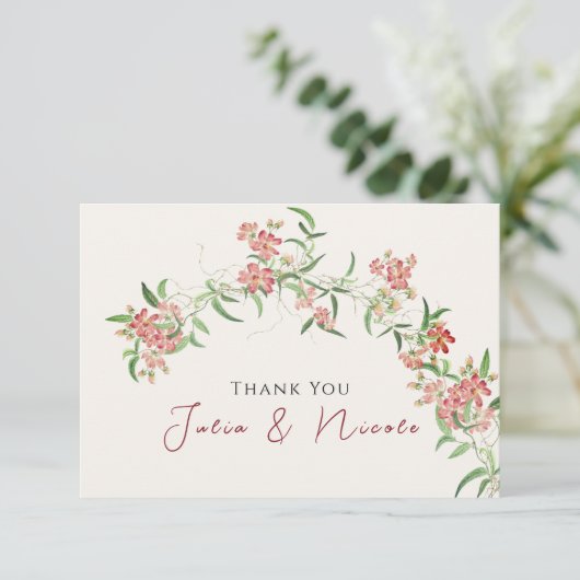 Roze Wildflower Roos Spring Garland Wedding (Staand voorkant)