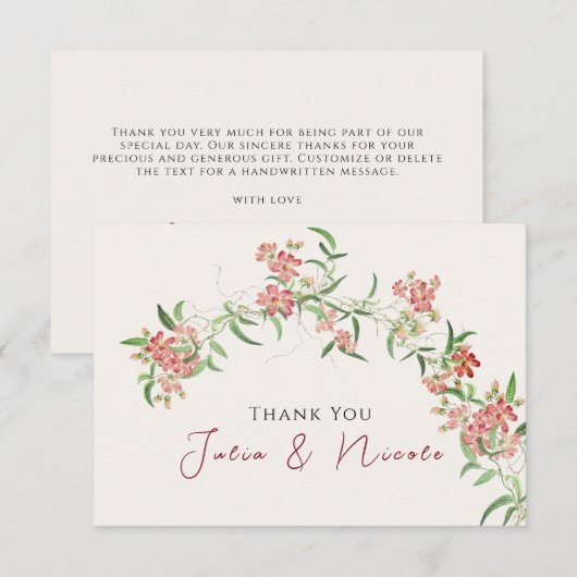 Roze Wildflower Roos Spring Garland Wedding (Voorkant / Achterkant)