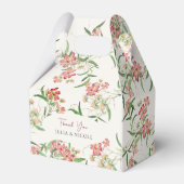 Roze Wildflower Roos Spring Garland Wedding Bedankdoosjes (Achterkant)