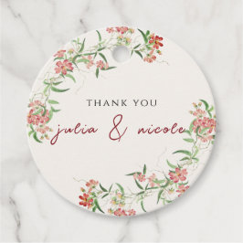 Roze Wildflower Roos Spring Garland Wedding Bedankjes Labels