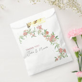 Roze Wildflower Roos Spring Garland Wedding Bedankzakje (Gezegeld)