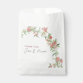 Roze Wildflower Roos Spring Garland Wedding Bedankzakje (Voorkant)