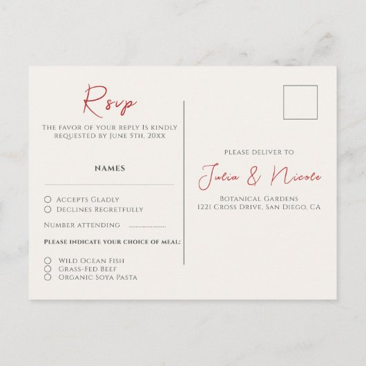 Roze Wildflower Roos Spring Garland Wedding Briefkaart (Achterkant)