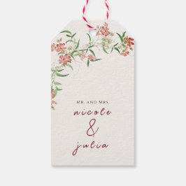 Roze Wildflower Roos Spring Garland Wedding Cadeaulabel