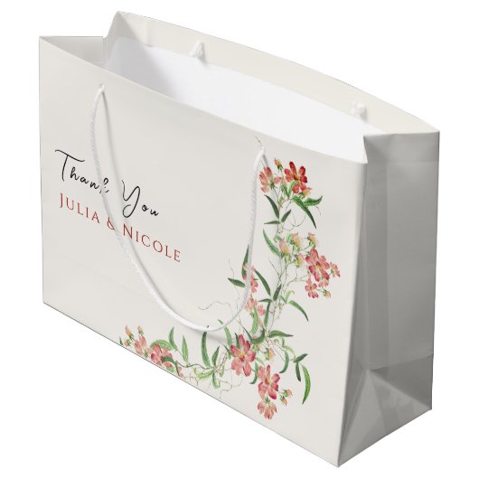 Roze Wildflower Roos Spring Garland Wedding Groot Cadeauzakje (Achterkant Gekanteld)