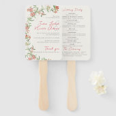 Roze Wildflower Roos Spring Garland Wedding Handwaaier (Voorkant en achterkant)