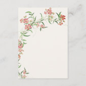 Roze Wildflower Roos Spring Garland Wedding Informatiekaartje (Achterkant)