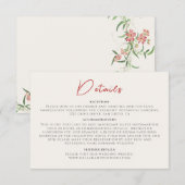 Roze Wildflower Roos Spring Garland Wedding Informatiekaartje (Voorkant / Achterkant)