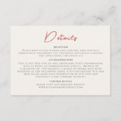 Roze Wildflower Roos Spring Garland Wedding Informatiekaartje (Voorkant)