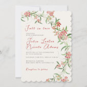 Roze Wildflower Roos Spring Garland Wedding Kaart (Voorkant)