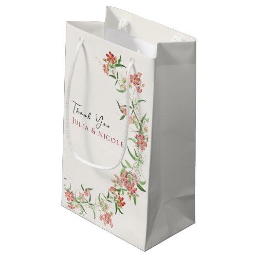 Roze Wildflower Roos Spring Garland Wedding Klein Cadeauzakje (Achterkant Gekanteld)