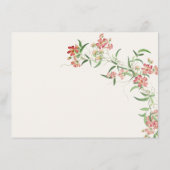 Roze Wildflower Roos Spring Garland Wedding Menu (Achterkant)