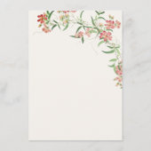 Roze Wildflower Roos Spring Garland Wedding Menu (Achterkant)