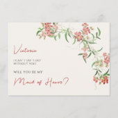 Roze Wildflower Roos Spring Garland Wedding Menu (Voorkant)