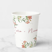 Roze Wildflower Roos Spring Garland Wedding Papieren Bekers (Links)